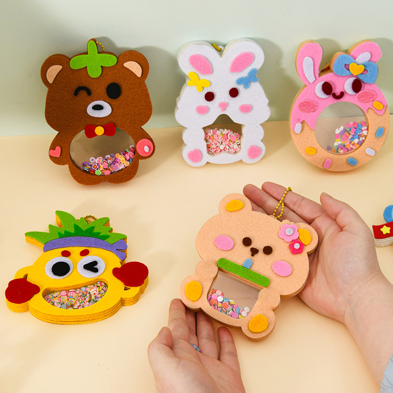 Art Craft Kits For Kids - Мультяшный нетканый встряхивающий кулон, наборы материалов