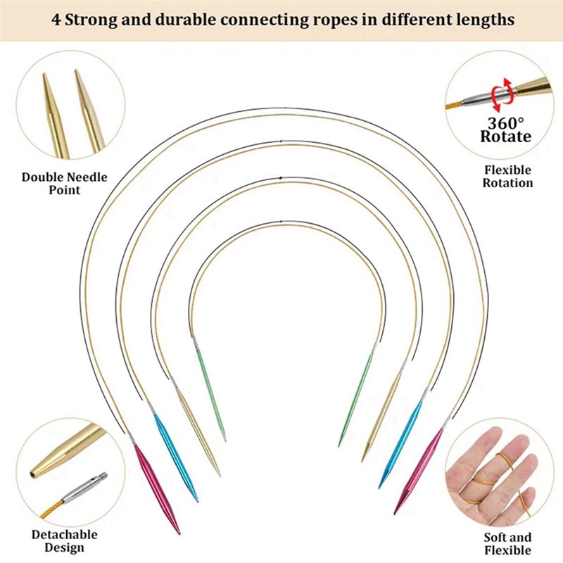 Knitting Needle Circular - Набор сменных алюминиевых круговых спиц BHTS