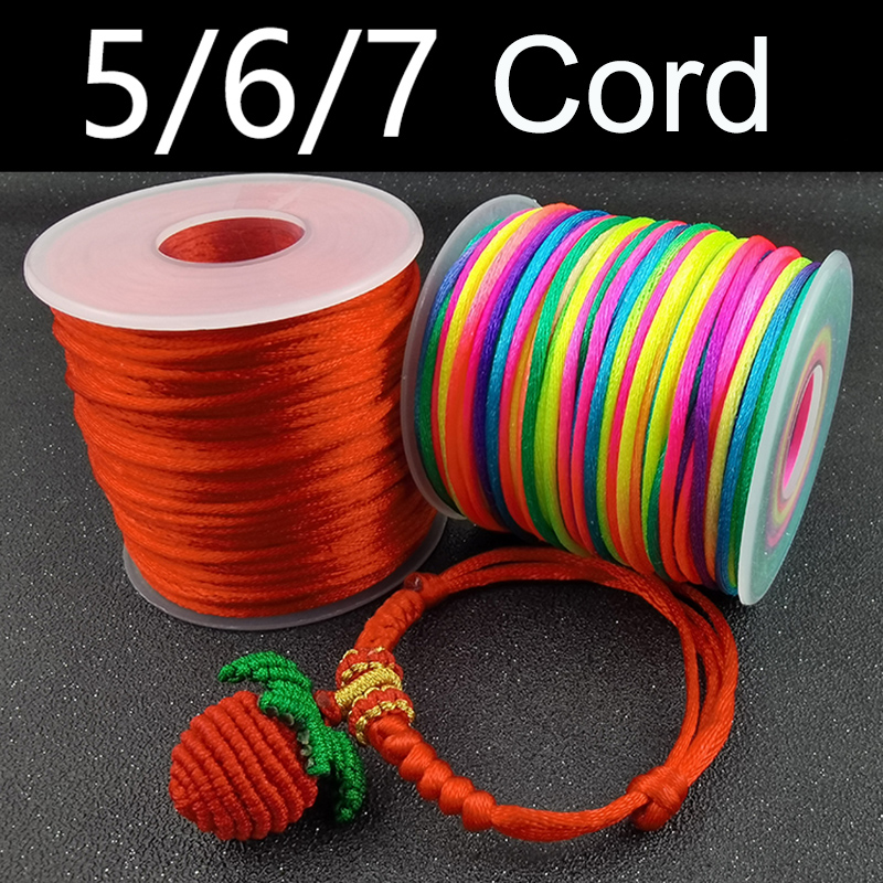 Macrame Cord Cotton - Красная нейлоновая нить для браслета, 2