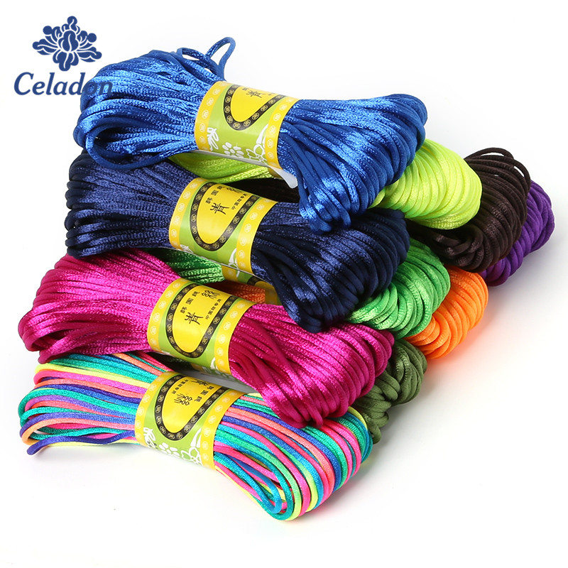 Macrame Cord Cotton - Мягкий атласный Шелковый Макраме-шнур с погремушками,