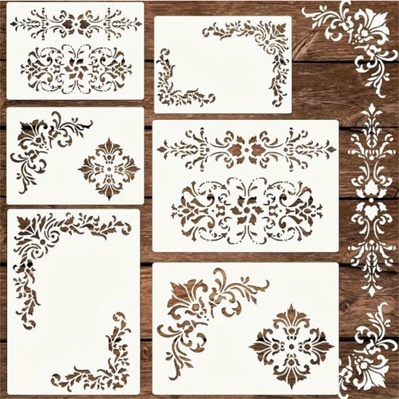 Art Craft Furniture - 6 шт. трафаретов с цветочными узорами