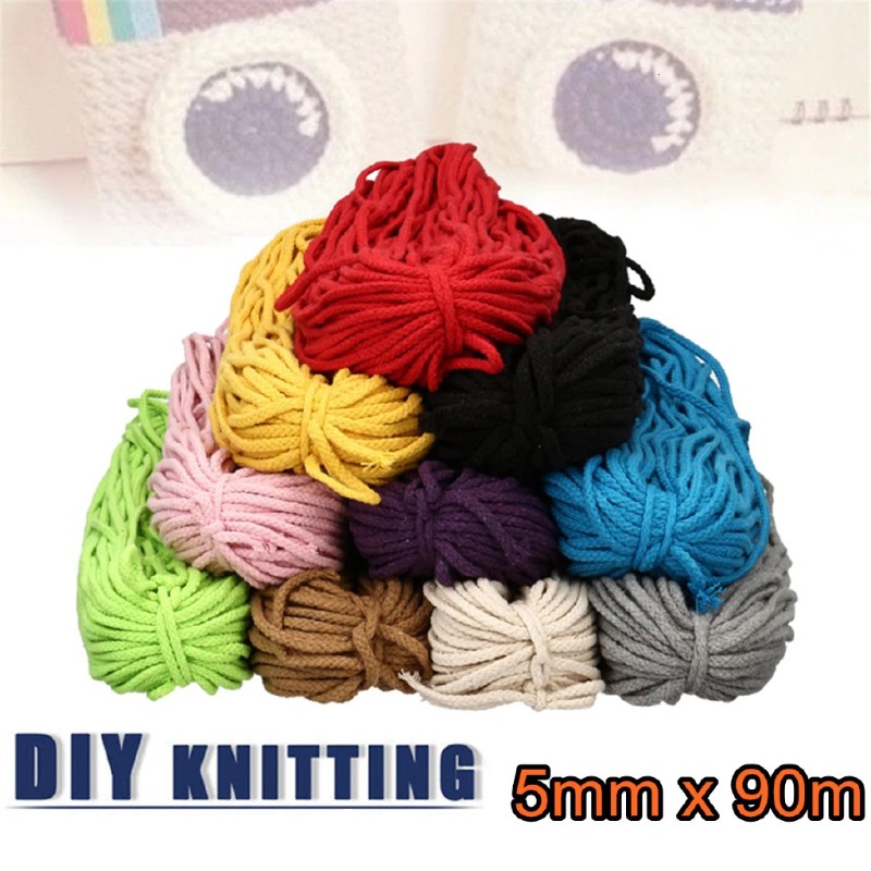 Macrame Cord Cotton - 21 цвет, 5 мм, 90 м,