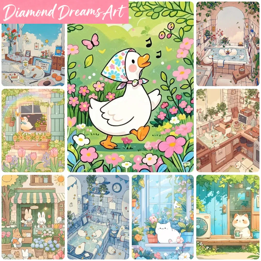 Art Craft Duck - Безрамная алмазная вышивка с милыми мультяшными