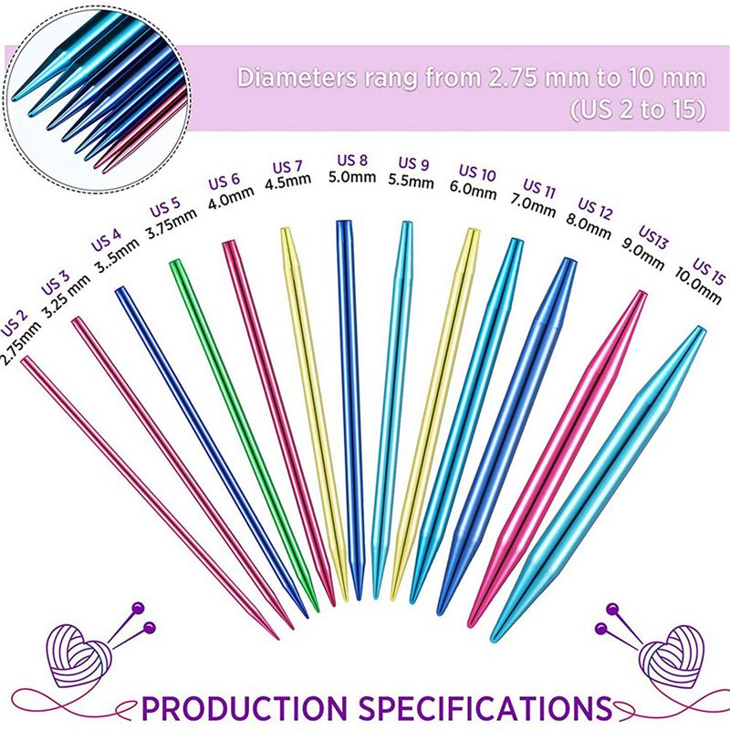 Набор алюминиевых сменных круг – обзор и цена Knitting Needle Circular