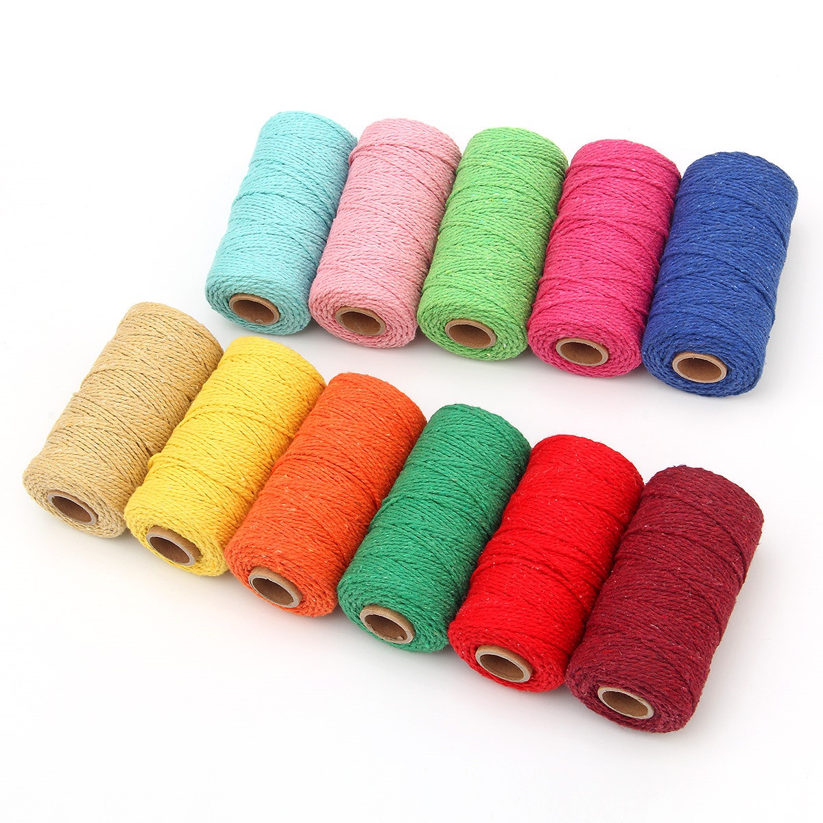 2 мм веревка, витой шнур, 100  – обзор и цена Macrame Cord Cotton