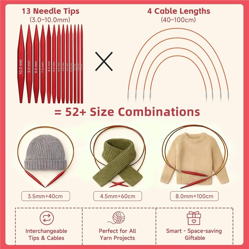 Набор круговых спиц A25F из ма – обзор и цена Knitting Needle Circular