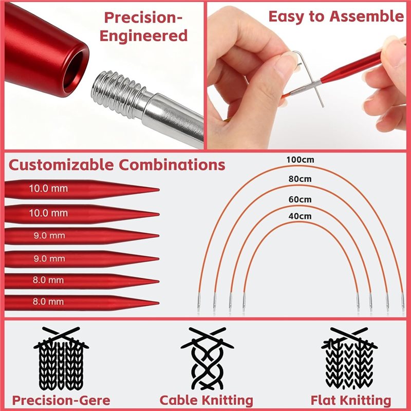 Набор круговых спиц A25F из ма – обзор и цена Knitting Needle Circular