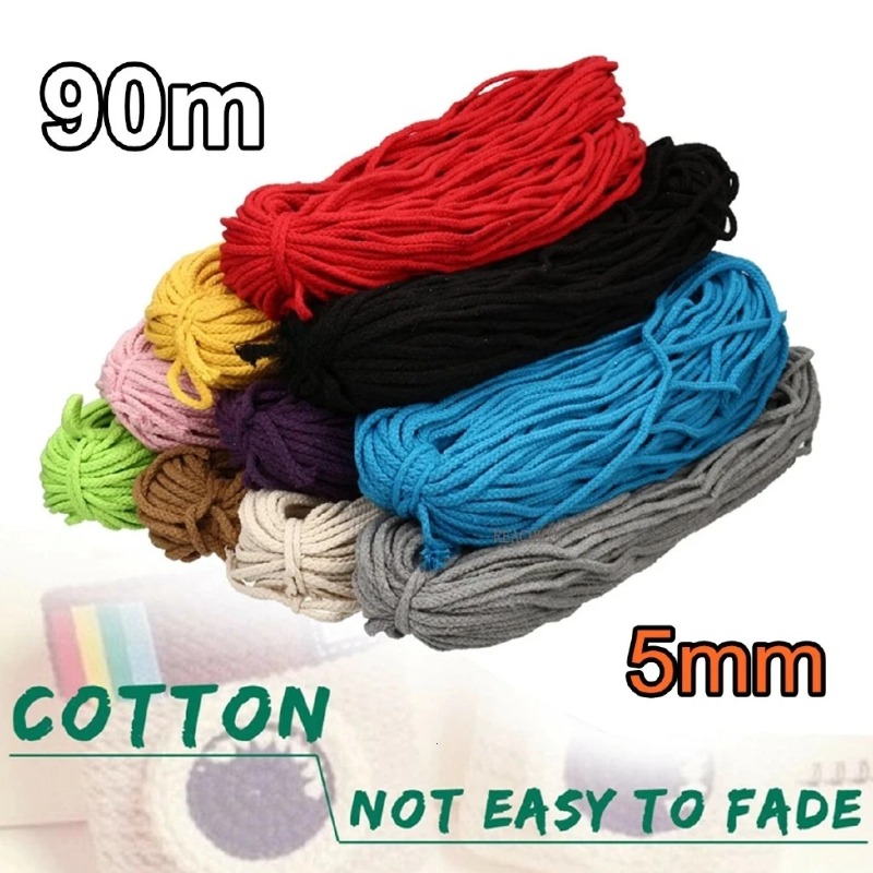 21 цвет, 5 мм, 90 м, хлопковый – обзор и цена Macrame Cord Cotton