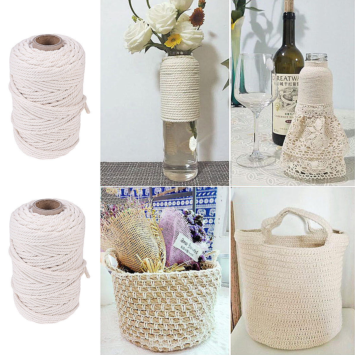 Натуральный хлопковый шпагат 1 – обзор и цена Macrame Cord Cotton